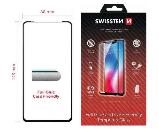 Swissten Full Face Tempered Glass Защитное стекло для экрана Huawei Nova 5T черный Защитная пленка для экрана