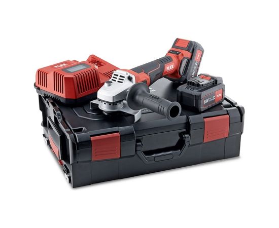 Akumulatora leņķa slīpmašīna Flex LBE 125 18,0-EC/5,0 Set; 18 V; 2x5,0 Ah akum. ar koferi Slīpmašīnas