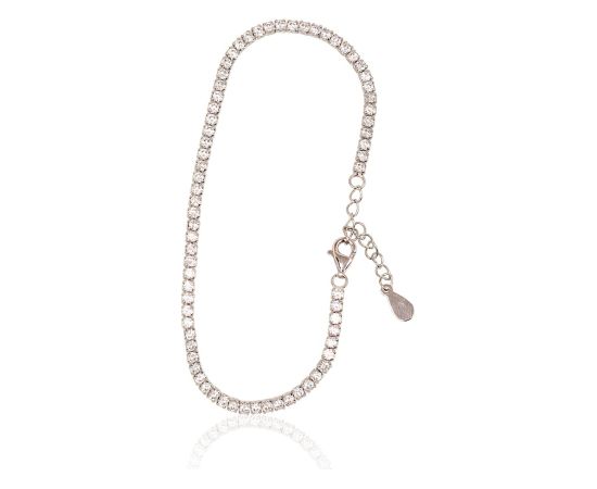 Серебряный браслет #2600289(PRh-Gr)_CZ, Серебро 925°, родий (покрытие), Цирконы, длина: 18 см, 3.7 гр.  "Orio" kolekcija