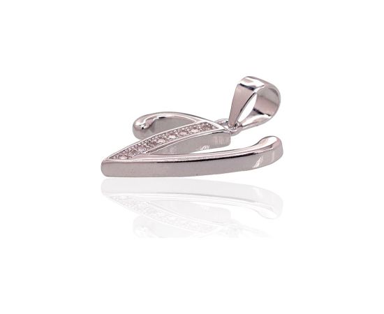 Серебряный кулон #2301625(PRh-Gr)_CZ, Серебро 925°, родий (покрытие), Цирконы, 1.4 гр. Burti