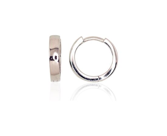 Серебряные серьги с круглой застежкой #2203121(PRh-Gr), Серебро 925°, родий (покрытие), 2.2 гр. Auskari-riņķīši