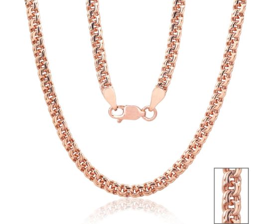 Золотая цепочка Бисмарк 3.6 мм #1400082(Au-R), Красное Золото 585°, длина: 55 см, 15.96 гр. Viriešiem
