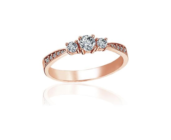 Zelta gredzens #1101252(Au-R)_CZ, Sarkanais Zelts 585°, Cirkoni, Izmērs: 18, 2.04 gr. Sieviešu