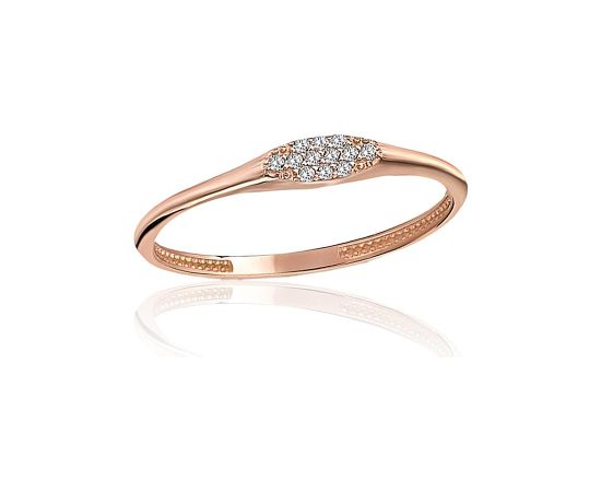 Zelta gredzens #1101239(Au-R)_CZ, Sarkanais Zelts 585°, Cirkoni, Izmērs: 18.5, 1 gr. Sieviešu