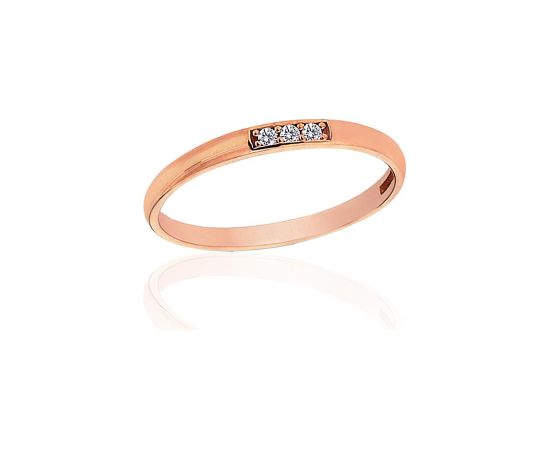 Zelta gredzens #1101237(Au-R)_CZ, Sarkanais Zelts 585°, Cirkoni, Izmērs: 18, 1.13 gr. Sieviešu