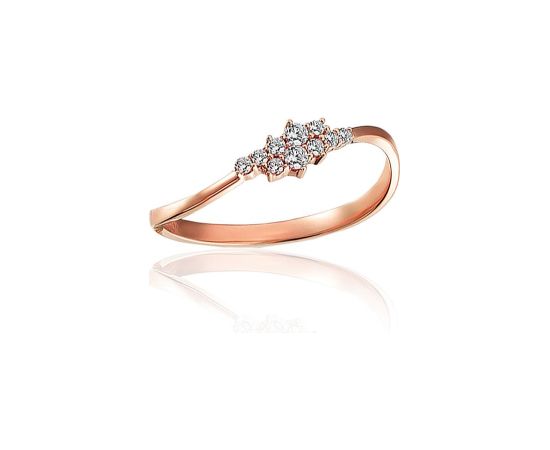 Zelta gredzens #1101236(Au-R)_CZ, Sarkanais Zelts 585°, Cirkoni, Izmērs: 17, 1.12 gr. Sieviešu