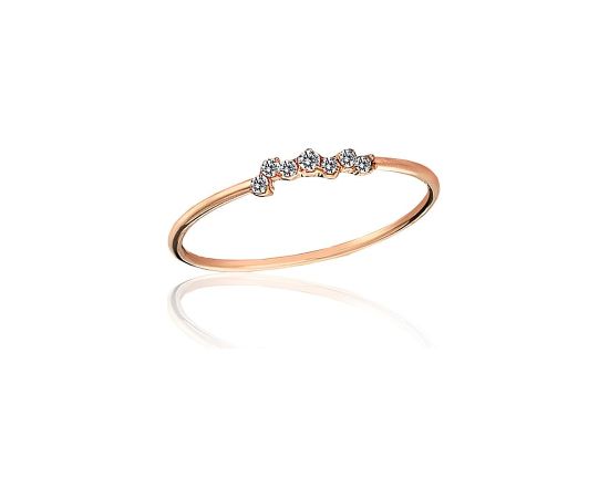 Zelta gredzens #1101235(Au-R)_CZ, Sarkanais Zelts 585°, Cirkoni, Izmērs: 16.5, 0.74 gr. Sieviešu