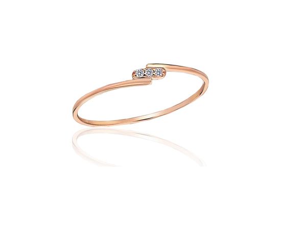 Zelta gredzens #1101234(Au-R)_CZ, Sarkanais Zelts 585°, Cirkoni, Izmērs: 16, 0.56 gr. Sieviešu