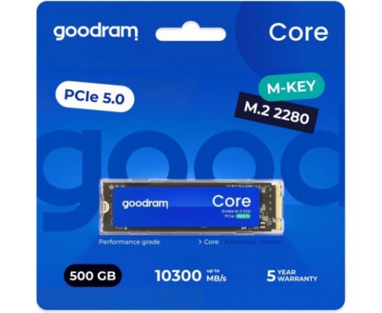 Goodram SSD Core  500GB Gen5 2280 9300/6000MB/s Jaunumi - Datori
