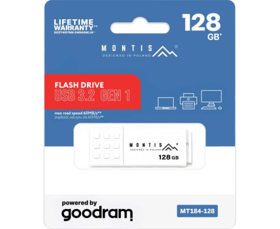 USB 3.2 128GB UME3 MT184-128 MONTIS by Goodram Новинки Компьютерная техника