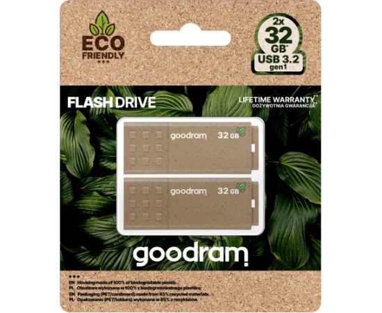 GOODRAM Flash Disk 2x32GB UME3, USB 3.2 ECO Jaunumi - Datori