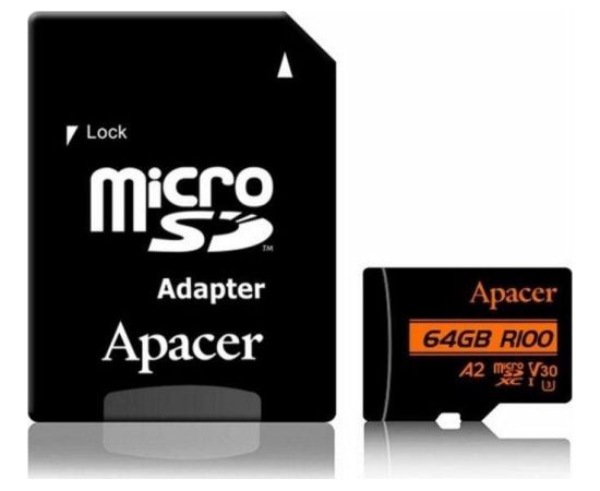 Apacer R100 MicroSDXC 64 GB Class 10 UHS-I/U3 V30 (AP64GMCSX10U8-R) Новинки Компьютерная техника