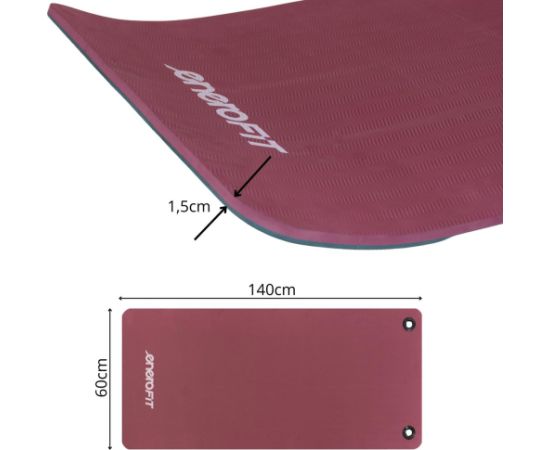 Fitnesa kluba paklājiņš ar caurumiem 140x60x1,5 cm ENERO FIT Vingrošanas paklājiņi
