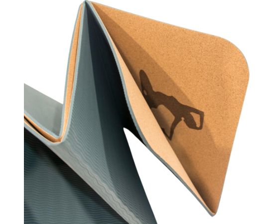 Korķa salokāms jogas paklājiņš 183x61x0,4cm ENERO FIT Vingrošanas paklājiņi