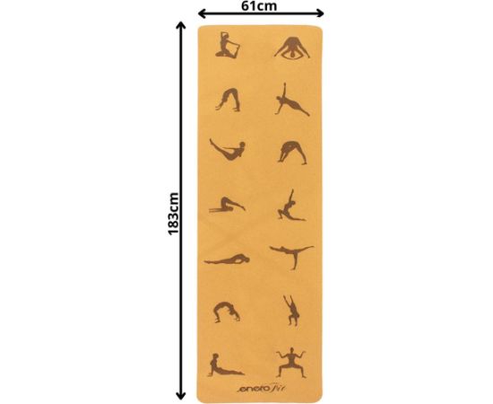 KORĶA JOGAS PAKLĀJS 183x61x0.4CM ENERO FIT Vingrošanas paklājiņi