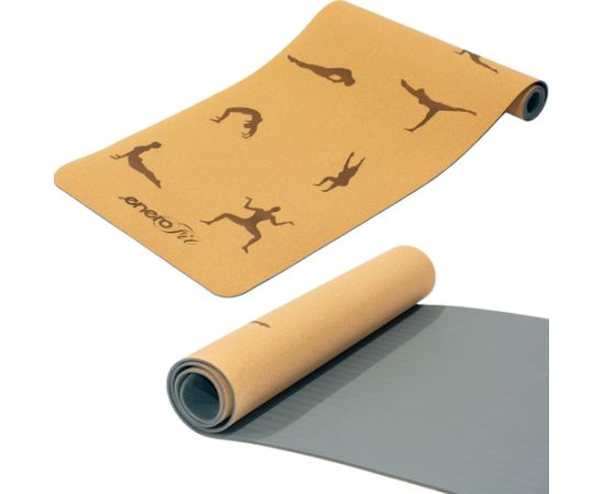 KORĶA JOGAS PAKLĀJS 183x61x0.4CM ENERO FIT Vingrošanas paklājiņi