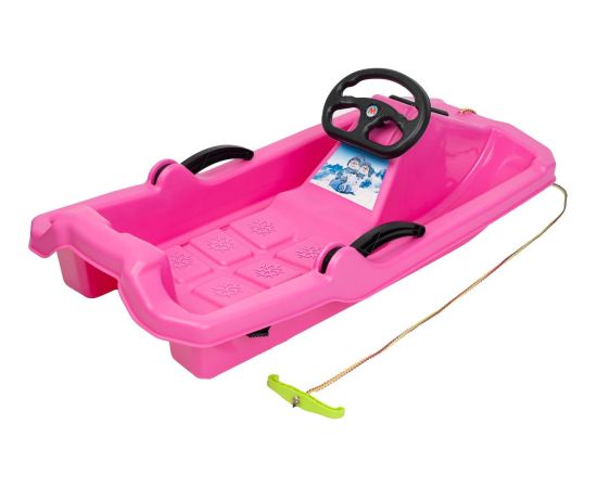 Enero PLASTMASAS RAGAVAS AR BREMZI UN STŪRI ADAŚ 84x43x25CM ROZĀ Ragavas 