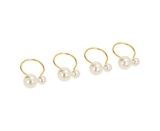 Salvešu gredzeni GLAMOR 4gab., pērle/zeltīts Citi trauki