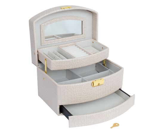Juvelierizstrādājumu kastīte SEZANE LUX 21,5x15,5x13cm, balta Priekšnama mēbeles