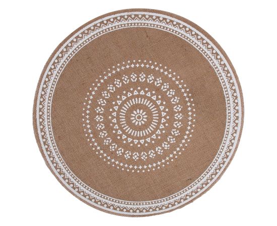 Galda sedziņa SUN D38cm, balta apdruka, mix Mēbeļu piederumi