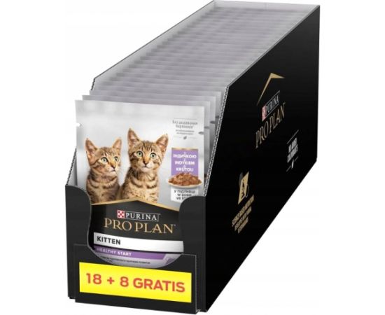 PURINA Pro Plan Kitten Health Start with turkey in sauce - wet cat food - 26x85g (18 + 8 GRATIS) Kaķu konservi