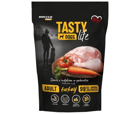 BIOFEED Tasty dog life indyk 90% saszetka 500g Suņu barība