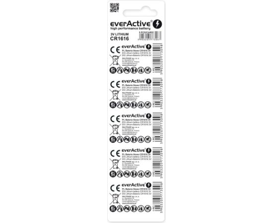 Lithium battery mini everActive CR1616 - blister 5 pcs. Батарейки, аккумуляторы