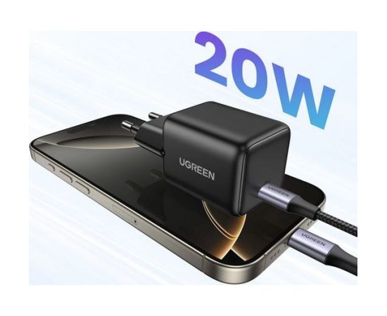 UGREEN X512 20W GAN 1X USB-C Mains Charger - Black Зарядные устройства