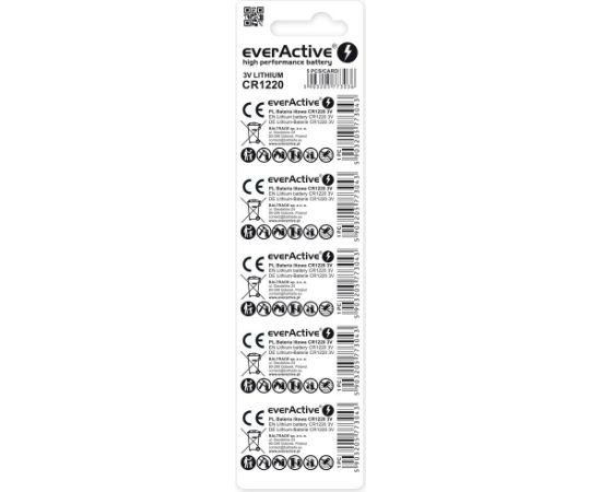 Lithium battery mini everActive CR1220 - blister 5 pcs. Батарейки, аккумуляторы