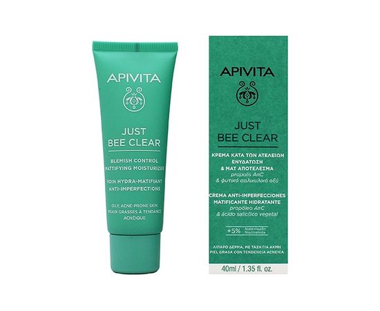 Apivita Just Bee Clear - Hydratační krém na obličej s niacinamidem 40ml Духи и косметика