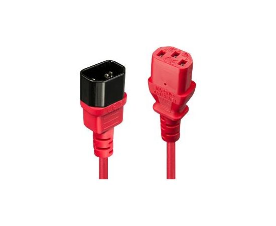 CABLE POWER IEC EXTENSION 1M/RED 30477 LINDY Dažādi vadi
