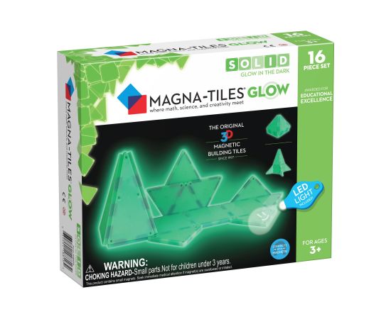 MAGNA-TILES Magnētiskais konstruktors "Izgaismojošs", 16 gab. Konstruktori 