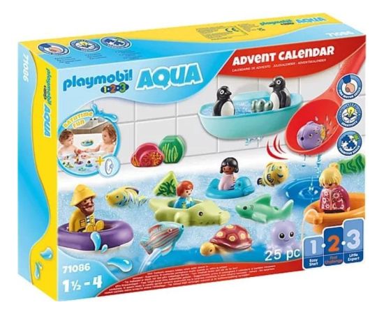 Playmobil Playmobil 71086 1.2.3 AQUA: Advent calendar bathing fun, construction toys Mašīnas un piederumi