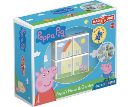 Trefl GEOMAG MagiCube Świnka Peppa / Peppa Pig - Dom i ogród - klocki magnetyczne 4el. G050 Konstruktori 