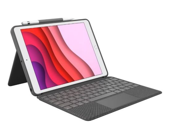Logitech Combo Touch, tastatūra Apple iPad 10.2" pelēka, UK Новинки Компьютерная техника
