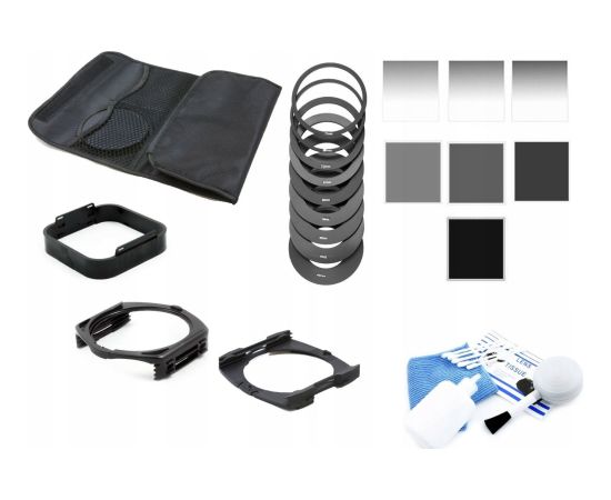 Filtr Massa Zestaw typu COKIN 25w1 Filtry Szare ND + Etui + 2x Uchwyt + Osłona + Zestaw czyszczący Statīvi un piederumi