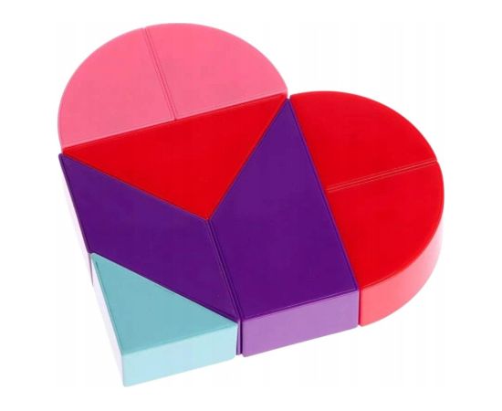 Leantoys Klocki Magnetyczne Tangram Układanka Serce Naklejki 8 el. Konstruktori 
