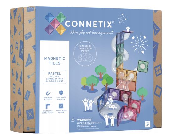 CONNETIX Pastel Ball Run Expansion Pack 80 el klocki magnetyczne 3+ Konstruktori 