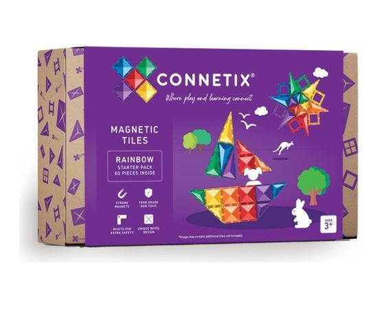 Trefl CONNETIX Rainbow Starter Pack 60 el klocki magnetyczne 3+ Konstruktori 