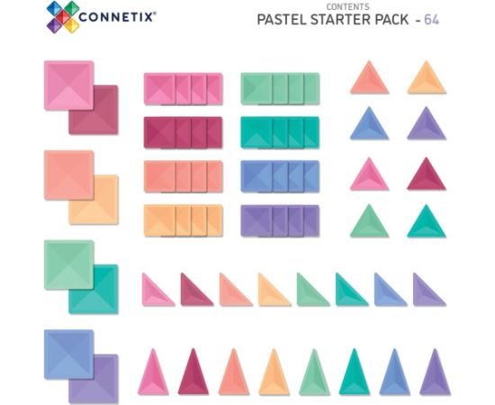 Trefl CONNETIX Pastel Starter Pack 64 el klocki magnetyczne 3+ Konstruktori 