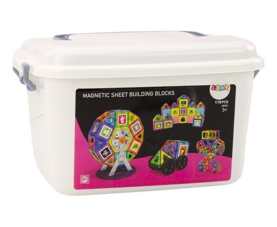 Leantoys Zestaw Klocków Magnetycznych W Kuferku Koło Młyńskie Budynki 118 El LEAN Toys Конструкторы