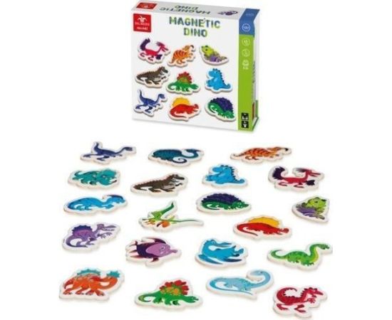 Viga Magnetyczne drewniane magnesy Dinozaury 20 sztuk Konstruktori 