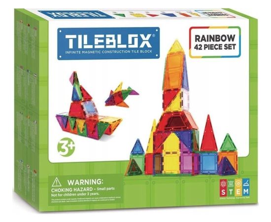 Magformers TILEBLOX ZESTAW TĘCZOWY 42 EL. Konstruktori 