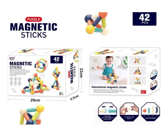 TOY CONSTR MAGNETIC 42PCS BEZ-002 Konstruktori 