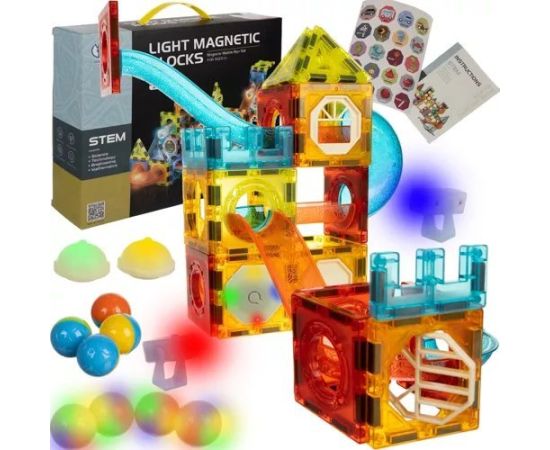 Kruzzel Klocki magnetyczne- tor 77el. Kruzzel 22684 Konstruktori 