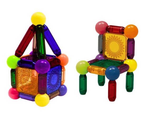 LeanToys Zestaw Klocków Magnetycznych Z Podświetleniem 32 Elementy Konstruktori 