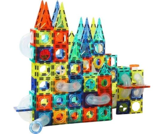 LeanToys Zestaw Zjeżdżalnia Dla Kulek Klocki Magnetyczne 168 Elementów Konstruktori 