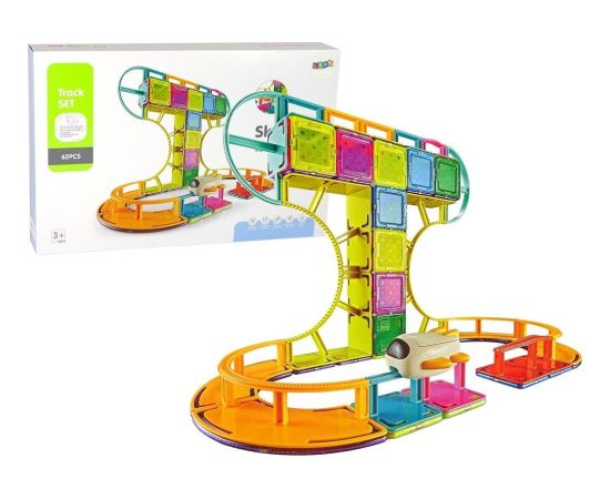 LeanToys Magnetyczne Klocki Konstrukcyjne Podniebny Tor 62 Elementów Konstruktori 