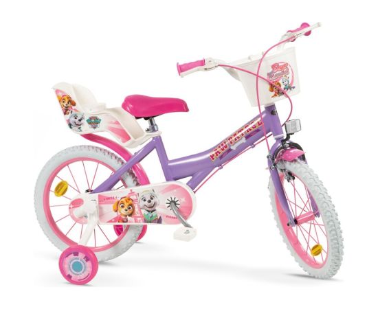 Rower dziecięcy 16" Psi Patrol Fiolet 1680 Girl + Kask dziecięcy Psi Patrol różowy TOIMSA 10896 Bērnu velosipēdi