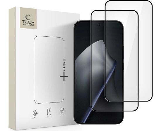 Tempered glass Tech-Protect Glass Fit+ 2-Pack Xiaomi Redmi 15T/15T Pro black Ekrānu aizsardzība
